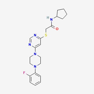 N-Cyclopentyl-2-({6-[4-(2-fluorophenyl)piperazin-1-YL]pyrimidin-4-YL}sulfanyl)acetamide