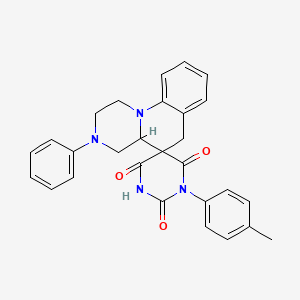 1'-(4-methylphenyl)-3-phenyl-2,3,4,4a-tetrahydro-1H,2'H,6H-spiro[pyrazino[1,2-a]quinoline-5,5'-pyrimidine]-2',4',6'(1'H,3'H)-trione