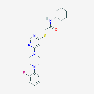 N-Cyclohexyl-2-({6-[4-(2-fluorophenyl)piperazin-1-YL]pyrimidin-4-YL}sulfanyl)acetamide