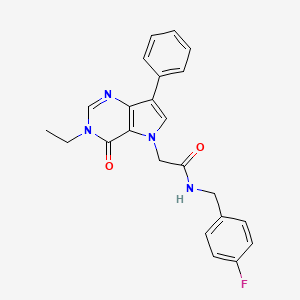 2-(3-ethyl-4-oxo-7-phenyl-3,4-dihydro-5H-pyrrolo[3,2-d]pyrimidin-5-yl)-N-(4-fluorobenzyl)acetamide