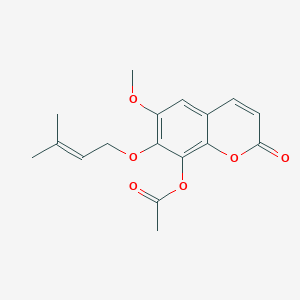 molecular formula C17H18O6 B11199323 6-methoxy-7-[(3-methylbut-2-en-1-yl)oxy]-2-oxo-2H-chromen-8-yl acetate 