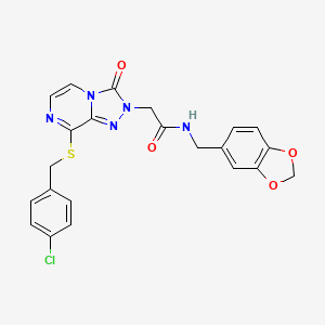 N-(1,3-benzodioxol-5-ylmethyl)-2-{8-[(4-chlorobenzyl)sulfanyl]-3-oxo[1,2,4]triazolo[4,3-a]pyrazin-2(3H)-yl}acetamide