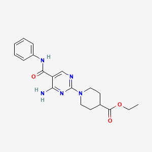 Ethyl 1-[4-amino-5-(phenylcarbamoyl)pyrimidin-2-yl]piperidine-4-carboxylate