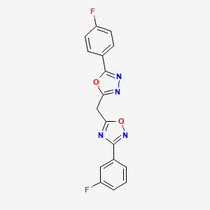 3-(3-Fluorophenyl)-5-{[5-(4-fluorophenyl)-1,3,4-oxadiazol-2-yl]methyl}-1,2,4-oxadiazole