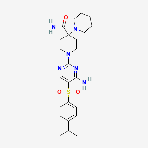 1'-(4-Amino-5-{[4-(propan-2-yl)phenyl]sulfonyl}pyrimidin-2-yl)-1,4'-bipiperidine-4'-carboxamide