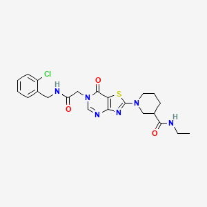 1-[6-({[(2-Chlorophenyl)methyl]carbamoyl}methyl)-7-oxo-6H,7H-[1,3]thiazolo[4,5-D]pyrimidin-2-YL]-N-ethylpiperidine-3-carboxamide