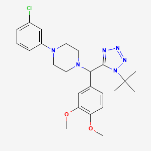 1-[(1-tert-butyl-1H-tetrazol-5-yl)(3,4-dimethoxyphenyl)methyl]-4-(3-chlorophenyl)piperazine