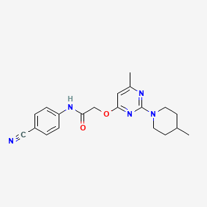 N-(4-cyanophenyl)-2-{[6-methyl-2-(4-methylpiperidin-1-yl)pyrimidin-4-yl]oxy}acetamide