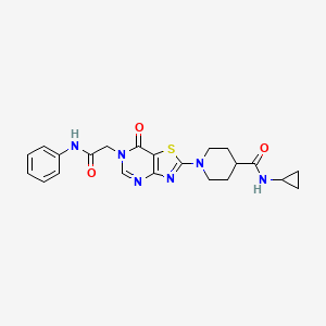 N-cyclopropyl-1-{7-oxo-6-[2-oxo-2-(phenylamino)ethyl]-6,7-dihydro[1,3]thiazolo[4,5-d]pyrimidin-2-yl}piperidine-4-carboxamide