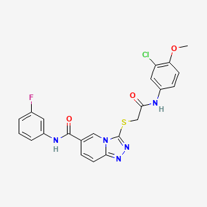 3-((2-((3-chloro-4-methoxyphenyl)amino)-2-oxoethyl)thio)-N-(3-fluorophenyl)-[1,2,4]triazolo[4,3-a]pyridine-6-carboxamide