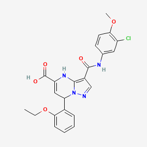 3-[(3-Chloro-4-methoxyphenyl)carbamoyl]-7-(2-ethoxyphenyl)-4,7-dihydropyrazolo[1,5-a]pyrimidine-5-carboxylic acid