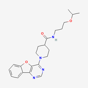 molecular formula C22H28N4O3 B11199471 1-([1]benzofuro[3,2-d]pyrimidin-4-yl)-N-[3-(propan-2-yloxy)propyl]piperidine-4-carboxamide 