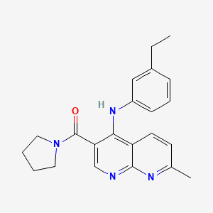 (4-((3-Ethylphenyl)amino)-7-methyl-1,8-naphthyridin-3-yl)(pyrrolidin-1-yl)methanone