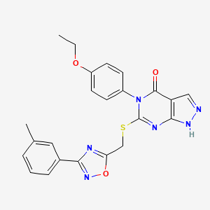 5-(4-ethoxyphenyl)-6-({[3-(3-methylphenyl)-1,2,4-oxadiazol-5-yl]methyl}sulfanyl)-1H,4H,5H-pyrazolo[3,4-d]pyrimidin-4-one