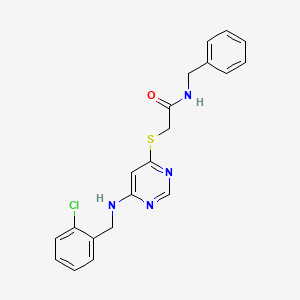 N-benzyl-2-({6-[(2-chlorobenzyl)amino]pyrimidin-4-yl}sulfanyl)acetamide