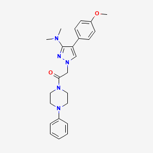 molecular formula C24H29N5O2 B11199565 2-(3-(dimethylamino)-4-(4-methoxyphenyl)-1H-pyrazol-1-yl)-1-(4-phenylpiperazin-1-yl)ethanone 