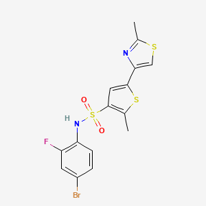 N-(4-bromo-2-fluorophenyl)-2-methyl-5-(2-methyl-1,3-thiazol-4-yl)thiophene-3-sulfonamide