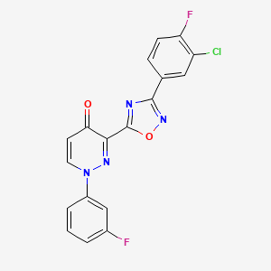 3-[3-(3-chloro-4-fluorophenyl)-1,2,4-oxadiazol-5-yl]-1-(3-fluorophenyl)pyridazin-4(1H)-one