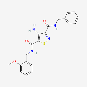 molecular formula C20H20N4O3S B11199605 4-amino-N~3~-benzyl-N~5~-(2-methoxybenzyl)-1,2-thiazole-3,5-dicarboxamide 