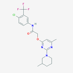 molecular formula C20H22ClF3N4O2 B11199620 N-[4-chloro-3-(trifluoromethyl)phenyl]-2-{[6-methyl-2-(3-methylpiperidin-1-yl)pyrimidin-4-yl]oxy}acetamide 