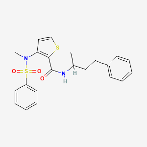 molecular formula C22H24N2O3S2 B11199623 3-[methyl(phenylsulfonyl)amino]-N-(4-phenylbutan-2-yl)thiophene-2-carboxamide 