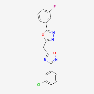 3-(3-Chlorophenyl)-5-{[5-(3-fluorophenyl)-1,3,4-oxadiazol-2-yl]methyl}-1,2,4-oxadiazole