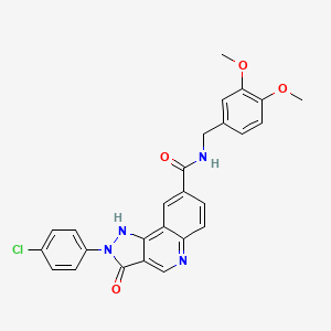 2-(4-chlorophenyl)-N-[(3,4-dimethoxyphenyl)methyl]-3-oxo-2H,3H,5H-pyrazolo[4,3-c]quinoline-8-carboxamide