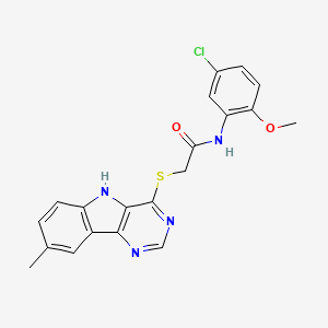 N-(5-Chloro-2-methoxyphenyl)-2-({8-methyl-5H-pyrimido[5,4-B]indol-4-YL}sulfanyl)acetamide