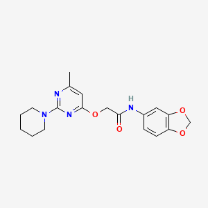 N-(1,3-benzodioxol-5-yl)-2-{[6-methyl-2-(piperidin-1-yl)pyrimidin-4-yl]oxy}acetamide