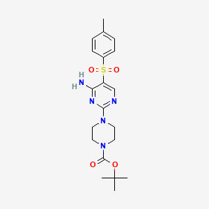 Tert-butyl 4-{4-amino-5-[(4-methylphenyl)sulfonyl]pyrimidin-2-yl}piperazine-1-carboxylate