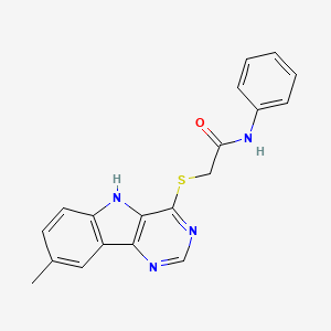 2-({8-Methyl-5H-pyrimido[5,4-B]indol-4-YL}sulfanyl)-N-phenylacetamide