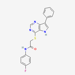 N-(4-Fluorophenyl)-2-({7-phenyl-5H-pyrrolo[3,2-D]pyrimidin-4-YL}sulfanyl)acetamide