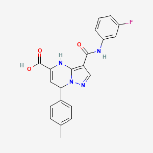 3-[(3-Fluorophenyl)carbamoyl]-7-(4-methylphenyl)-4,7-dihydropyrazolo[1,5-a]pyrimidine-5-carboxylic acid