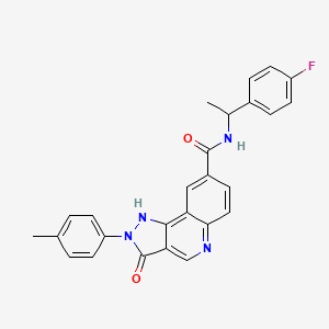 N-(1-(4-fluorophenyl)ethyl)-3-oxo-2-(p-tolyl)-3,5-dihydro-2H-pyrazolo[4,3-c]quinoline-8-carboxamide