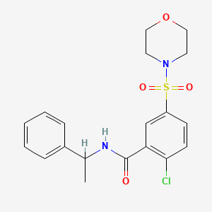 2-chloro-5-(morpholine-4-sulfonyl)-N-(1-phenylethyl)benzamide