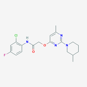 N-(2-chloro-4-fluorophenyl)-2-{[6-methyl-2-(3-methylpiperidin-1-yl)pyrimidin-4-yl]oxy}acetamide