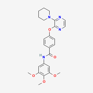 4-{[3-(piperidin-1-yl)pyrazin-2-yl]oxy}-N-(3,4,5-trimethoxyphenyl)benzamide