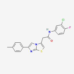 N-(3-chloro-4-fluorophenyl)-2-[6-(4-methylphenyl)imidazo[2,1-b][1,3]thiazol-3-yl]acetamide