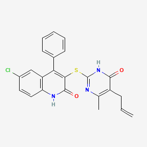 6-chloro-3-{[4-methyl-6-oxo-5-(prop-2-en-1-yl)-1,6-dihydropyrimidin-2-yl]sulfanyl}-4-phenylquinolin-2(1H)-one