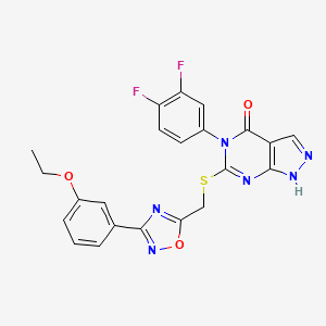 5-(3,4-difluorophenyl)-6-(((3-(3-ethoxyphenyl)-1,2,4-oxadiazol-5-yl)methyl)thio)-1H-pyrazolo[3,4-d]pyrimidin-4(5H)-one