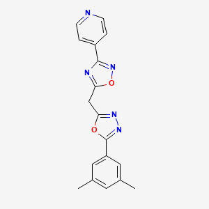 4-(5-{[5-(3,5-Dimethylphenyl)-1,3,4-oxadiazol-2-yl]methyl}-1,2,4-oxadiazol-3-yl)pyridine