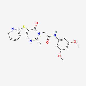 N-(3,5-dimethoxyphenyl)-2-(4-methyl-6-oxo-8-thia-3,5,10-triazatricyclo[7.4.0.02,7]trideca-1(9),2(7),3,10,12-pentaen-5-yl)acetamide