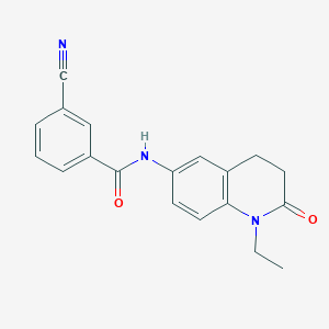 3-cyano-N-(1-ethyl-2-oxo-1,2,3,4-tetrahydroquinolin-6-yl)benzamide