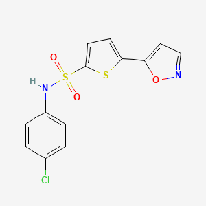 molecular formula C13H9ClN2O3S2 B11200083 N-(4-chlorophenyl)-5-(1,2-oxazol-5-yl)thiophene-2-sulfonamide 