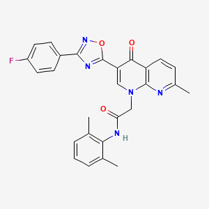 N-(2,6-dimethylphenyl)-2-{3-[3-(4-fluorophenyl)-1,2,4-oxadiazol-5-yl]-7-methyl-4-oxo-1,8-naphthyridin-1(4H)-yl}acetamide