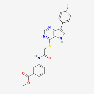 molecular formula C22H17FN4O3S B11200099 methyl 3-[({[7-(4-fluorophenyl)-5H-pyrrolo[3,2-d]pyrimidin-4-yl]sulfanyl}acetyl)amino]benzoate 