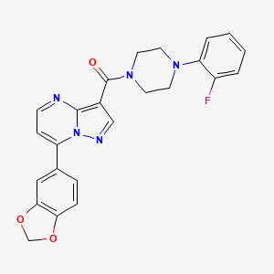 molecular formula C24H20FN5O3 B11200100 [7-(1,3-Benzodioxol-5-yl)pyrazolo[1,5-a]pyrimidin-3-yl][4-(2-fluorophenyl)piperazin-1-yl]methanone 