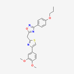 5-{[4-(3,4-Dimethoxyphenyl)-1,3-thiazol-2-yl]methyl}-3-(4-propoxyphenyl)-1,2,4-oxadiazole