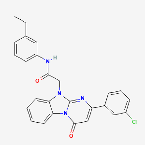 2-[2-(3-chlorophenyl)-4-oxopyrimido[1,2-a]benzimidazol-10(4H)-yl]-N-(3-ethylphenyl)acetamide