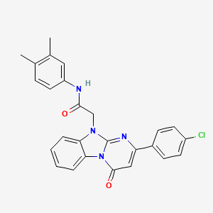 2-[2-(4-chlorophenyl)-4-oxopyrimido[1,2-a]benzimidazol-10(4H)-yl]-N-(3,4-dimethylphenyl)acetamide